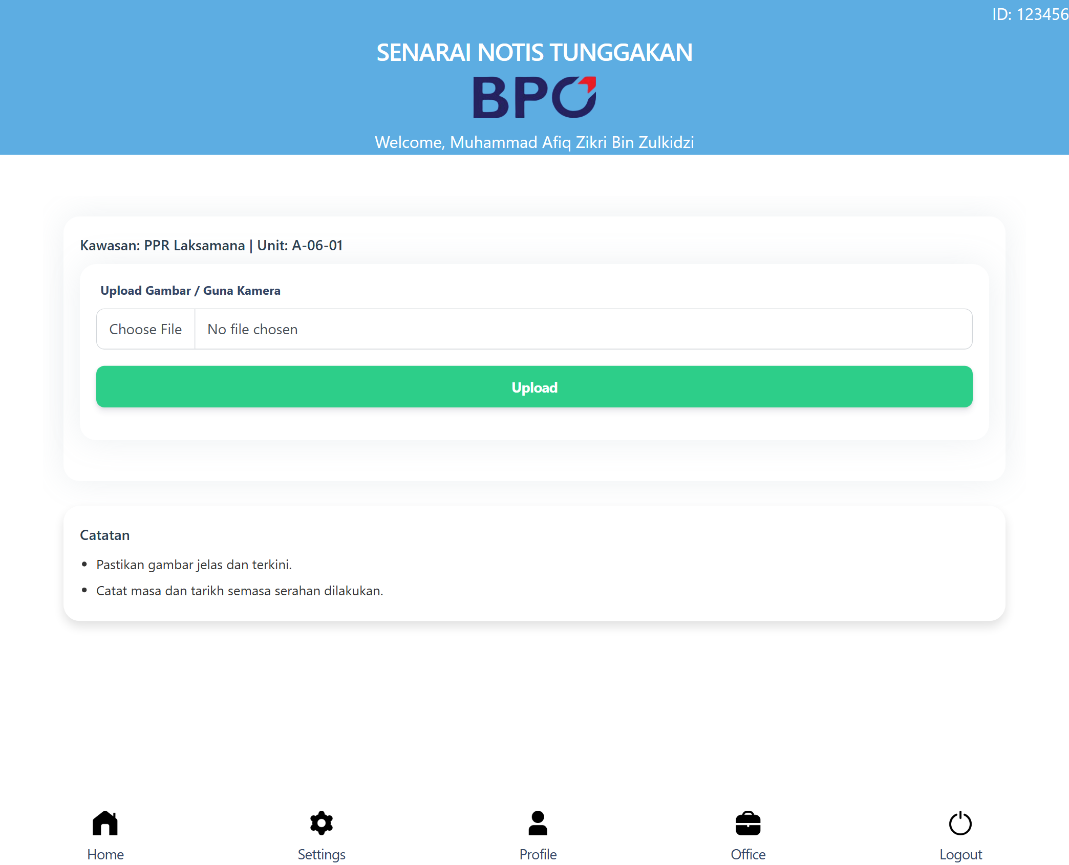 Muat Naik Data upload screenshot